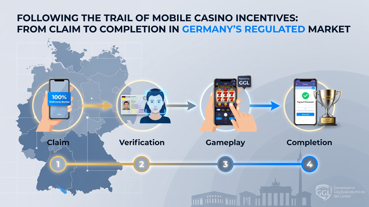 Prozessdiagramm: Mobile Bonus-Verfolgung von Claim bis Completion in regulierten Märkten